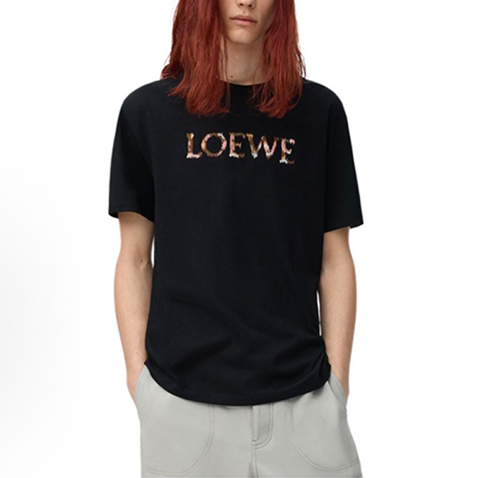 loewe gradient logo embroidery short sleeve t-shirt